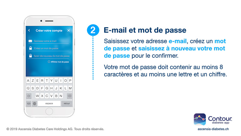Saisissez votre date de naissance, votre adresse e-mail et votre mot de passe
